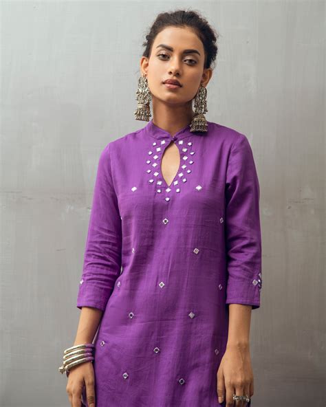 purple and pink kurti.